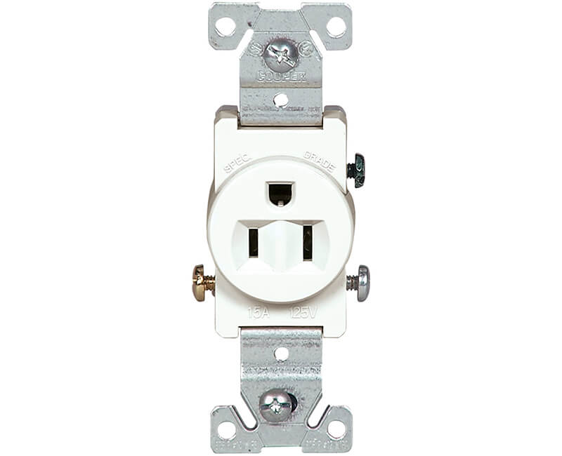 15 AMP 120 Volt Single Receptacle - White Boxed