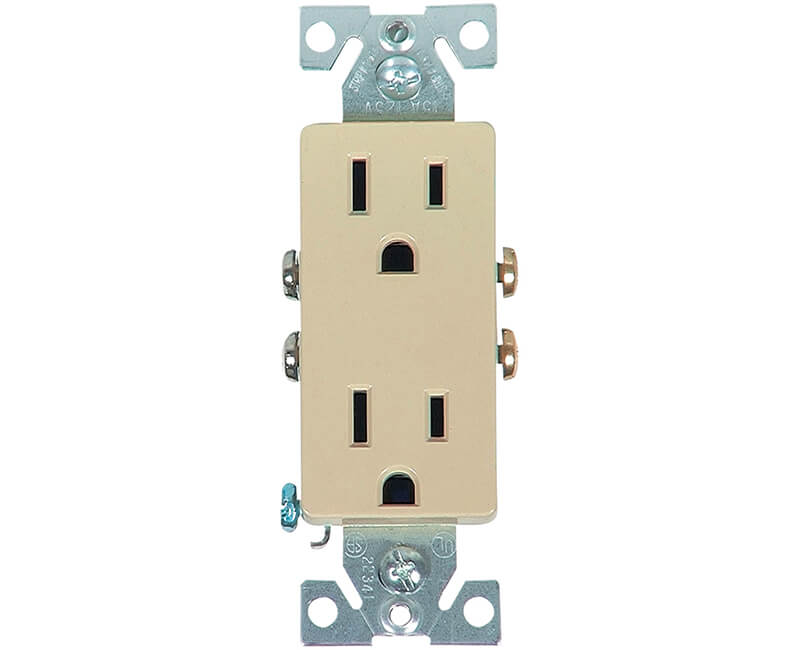 15 AMP 120 Volt Decorator Duplex Receptacle - Ivory Boxed