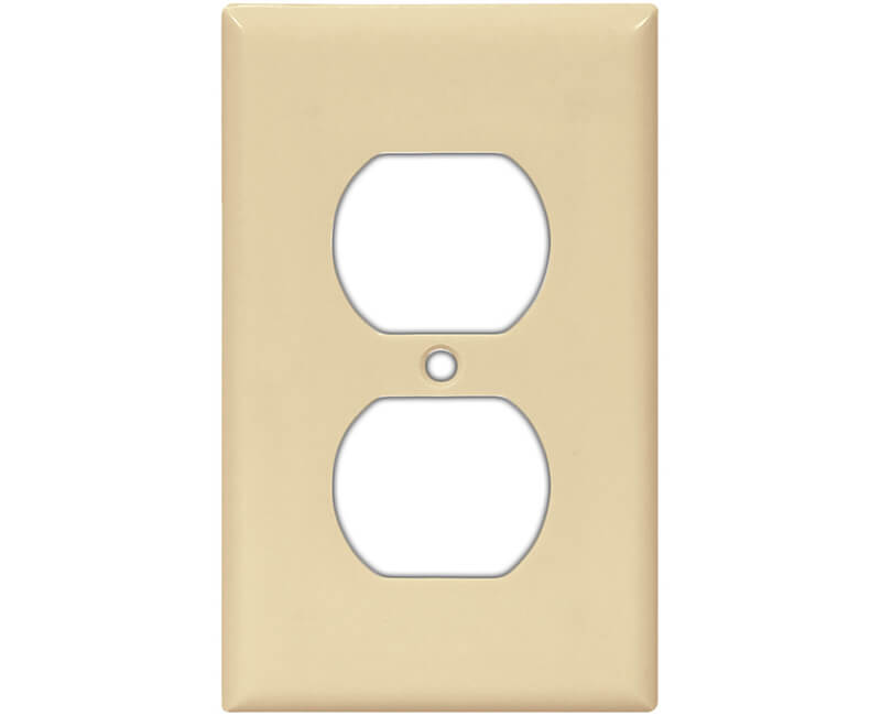 Single Gang Duplex Receptacle Wall Plate - Ivory Bulk