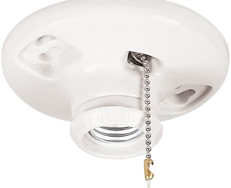 Porcelain Pull Chain Ceiling Fixture