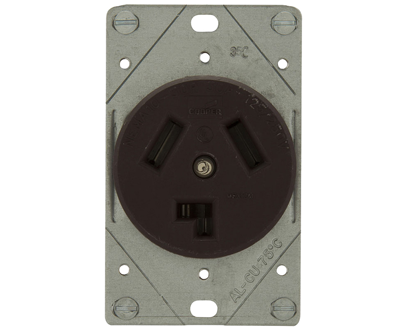 Recp Single Flush 3P 3W Straight - 30A Brown