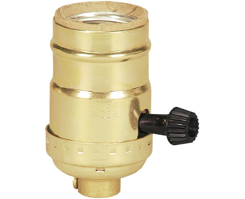 Turn Knob Brass Shell Lamp Socket - Bulk