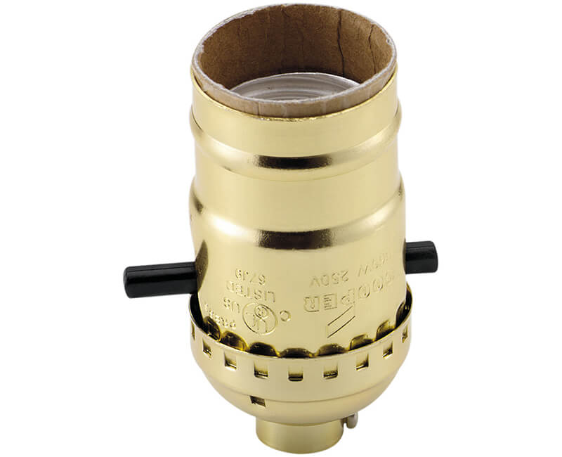 Push Thru Brass Shell Lamp Socket - Bulk