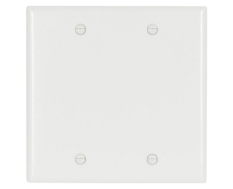 Two Gang Blank Thermoset Standard Wallplate - White