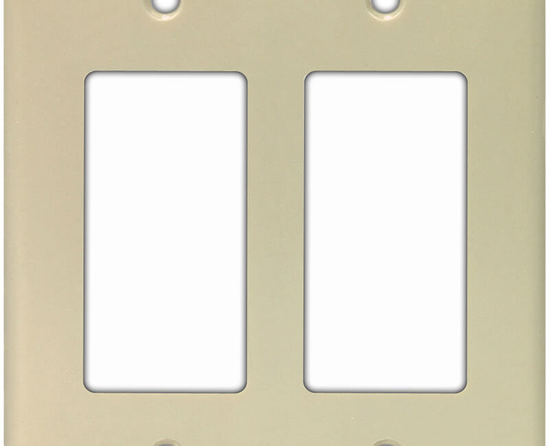 Two Gang Decorator Wall Plate - Ivory Bulk