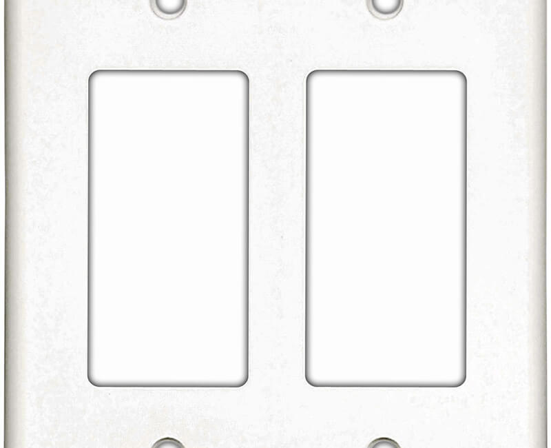 Two Gang Decorator Wall Plate - White Bulk