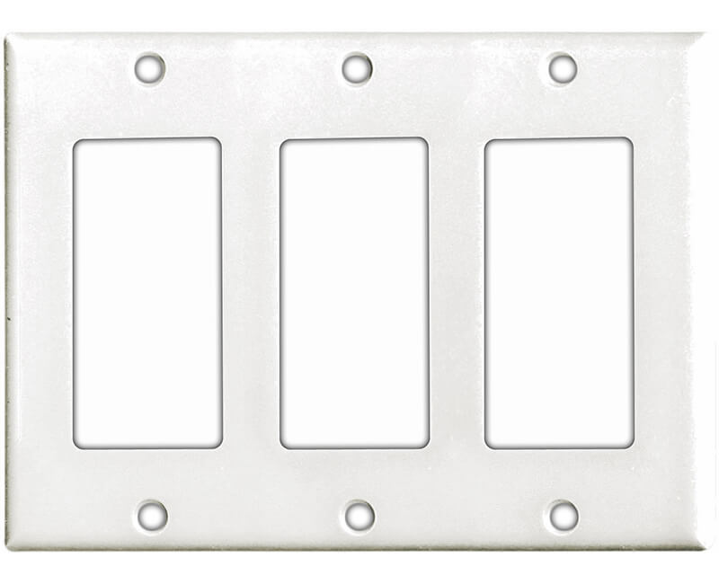 Three Gang Decorator Wall Plate - White Bulk