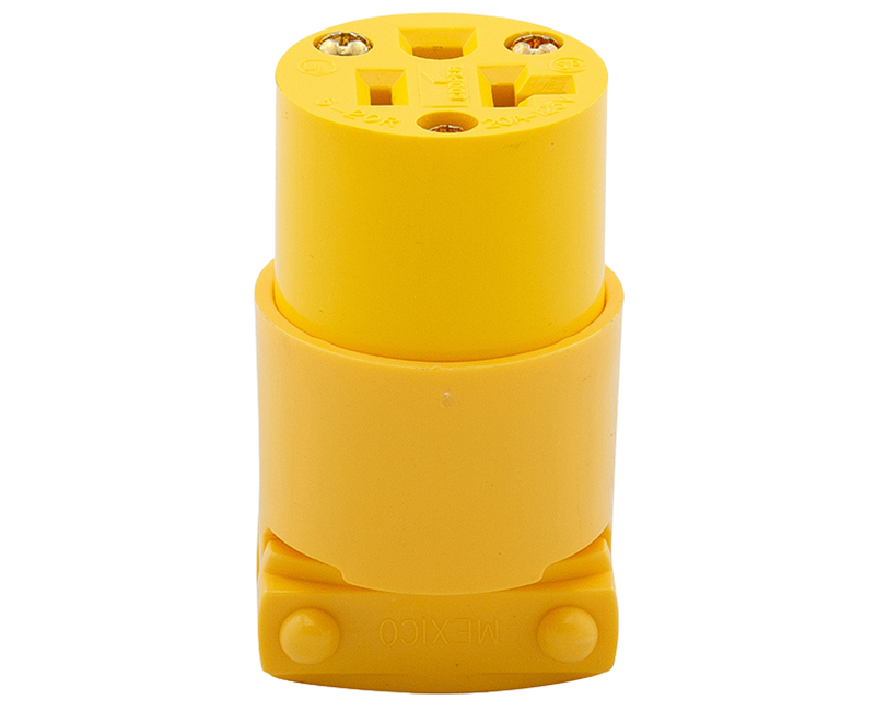 CONN 15A 125V 2P3W VINYL STRAIGHT YELLOW