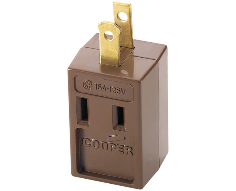 Three Outlet Cube Adapter - Brown Bulk