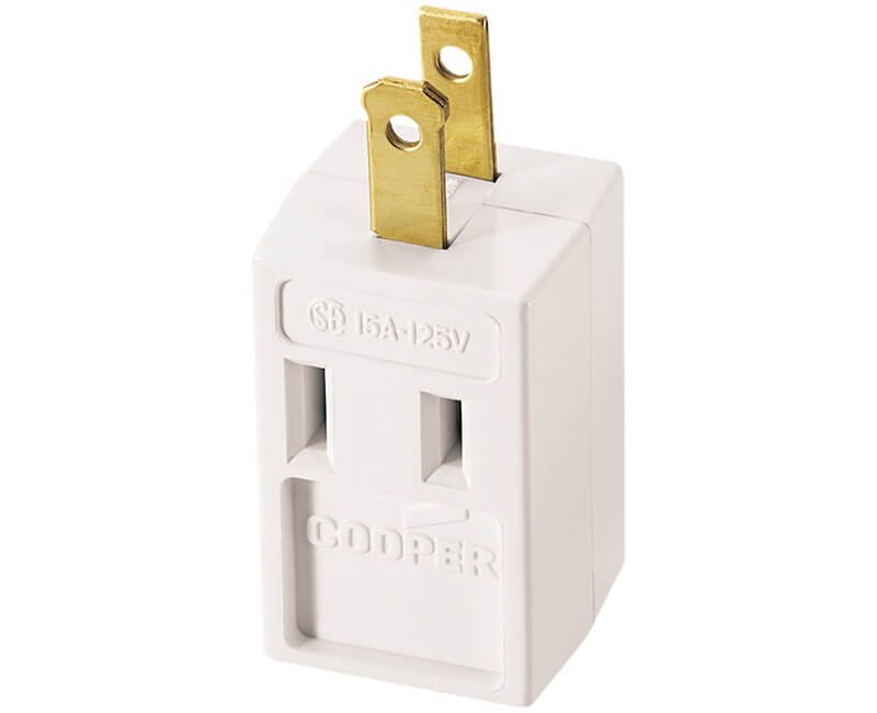 Three Outlet Cube Adapter - White Bulk