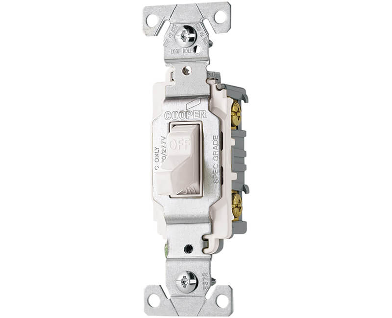 20 AMP Commercial Grade Single Pole Toggle Switch - White