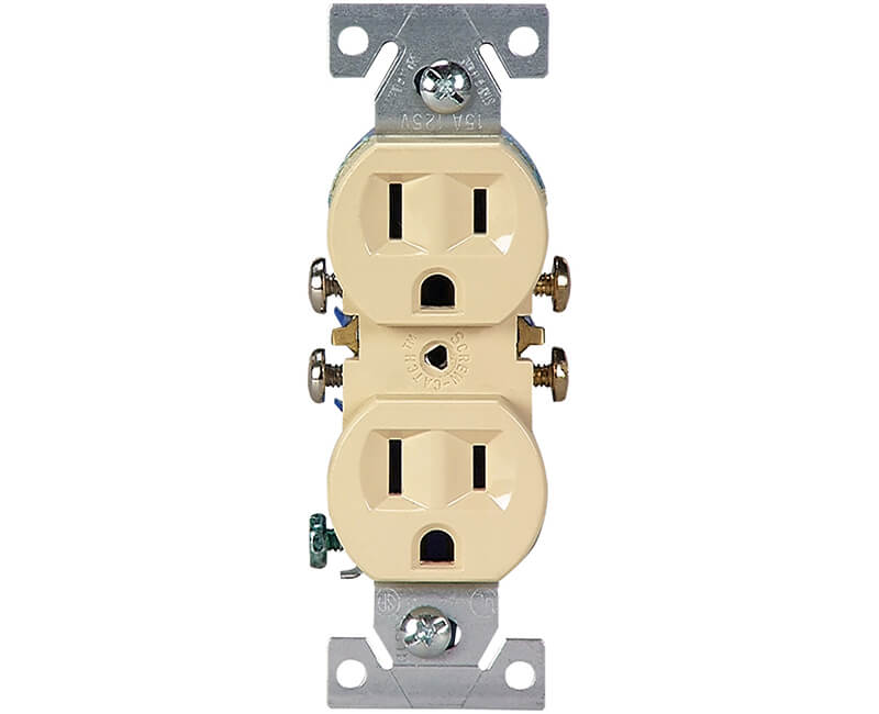 15 AMP 120 Volt Duplex Receptacle - Ivory Boxed