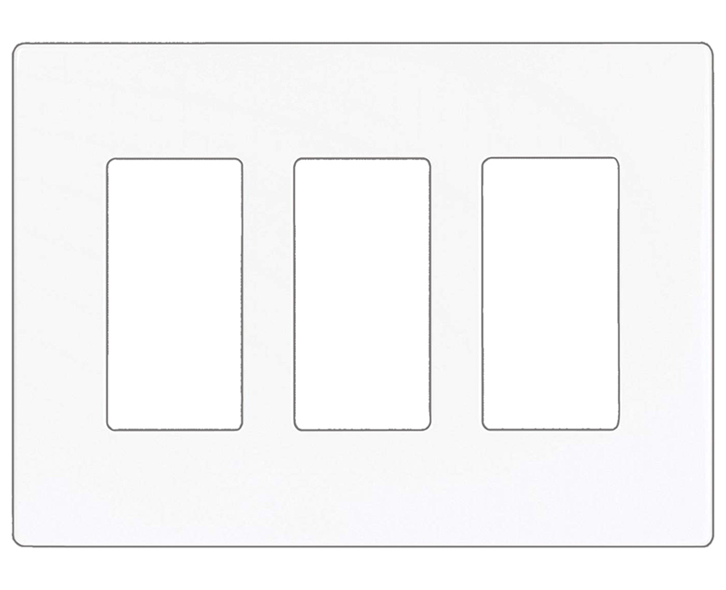 Three Gang Decorator Screwless Wallplate - White