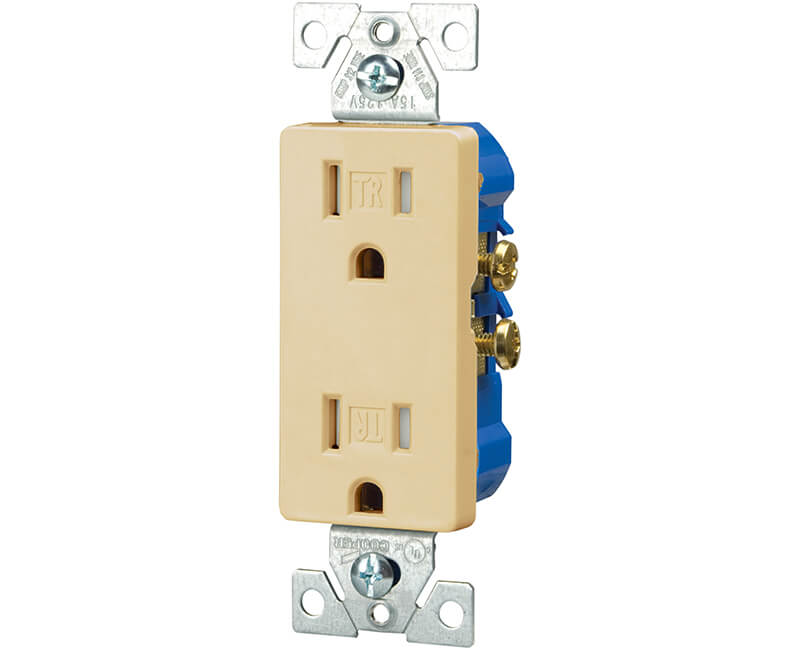 15 AMP Tamper-Resistant Decorator Duplex Receptacle - Ivory Boxed