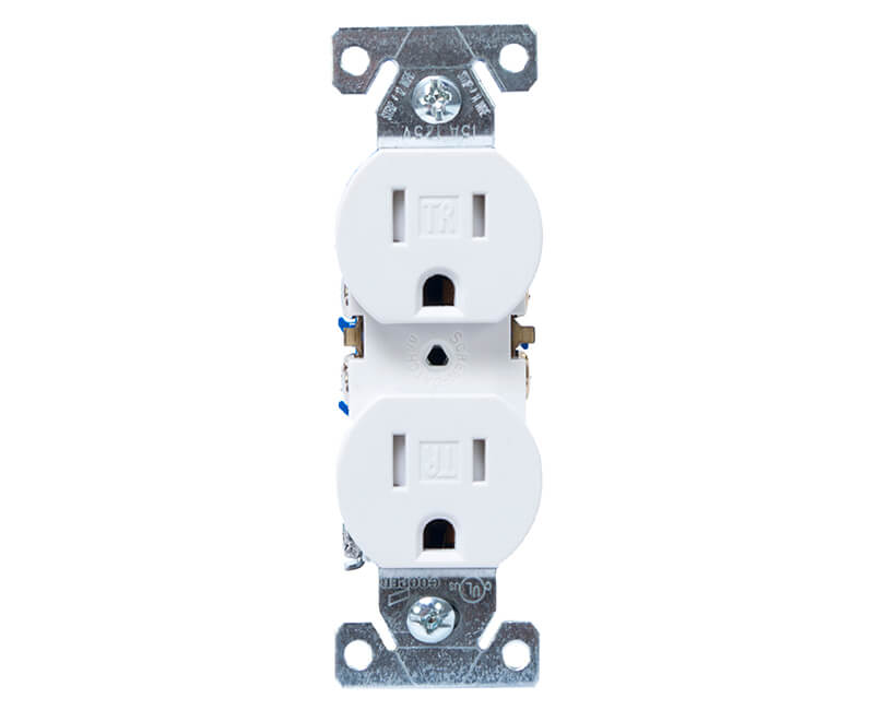 15 AMP Tamper-Resistant Duplex Receptacle - White Boxed