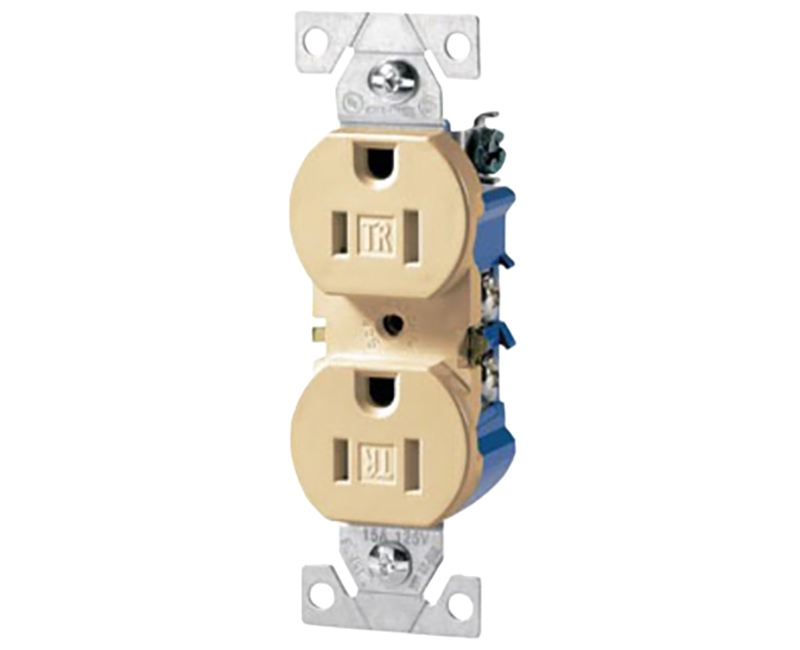 Single Recp Tr Deco 2P 3W - Ivory