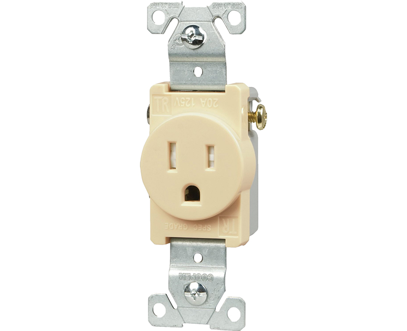 Single Receptacle Tr - 15A Ivory