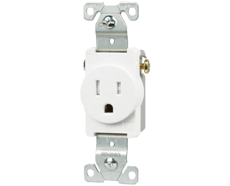 Single Receptacle Tr - 15A White