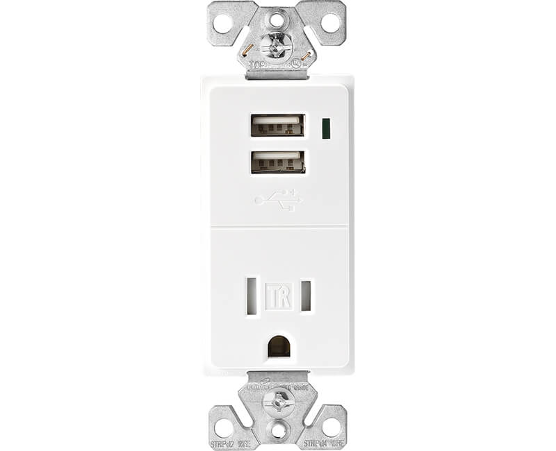 Single Pole Decorator Receptacle With USB Ports