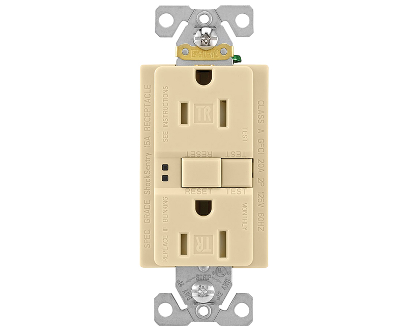 GFCI Tr Self Test Duplex - 15A Ivory