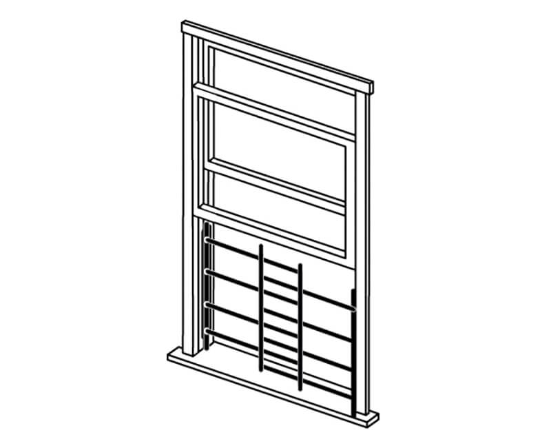 32"-58" X 20" - 4 Bar Child Safety Window Guard