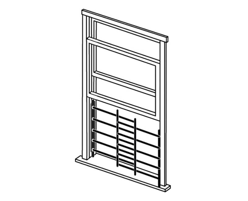 32"-58" X 25" - 5 Bar Child Safety Window Guard