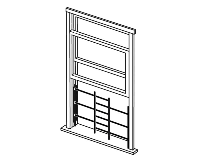 32"-58" X 15" - 3 Bar Child Safety Window Guard