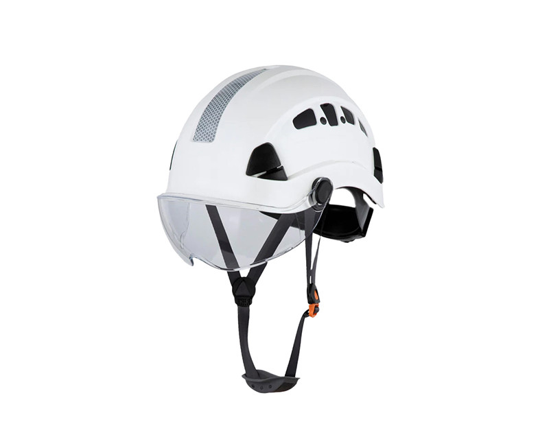 H1-CH Type 1 Class C Safety Helmet w/Chin Cup, Vented, Slotted, 6-PT Ratchet Suspension, Hi-Viz Decals, ABS/Polycarbonate Shell, EPS Foam Interior, One Size Fits Most, Adjustable 52-63 CM Circumference, Weather Resistant, (White)