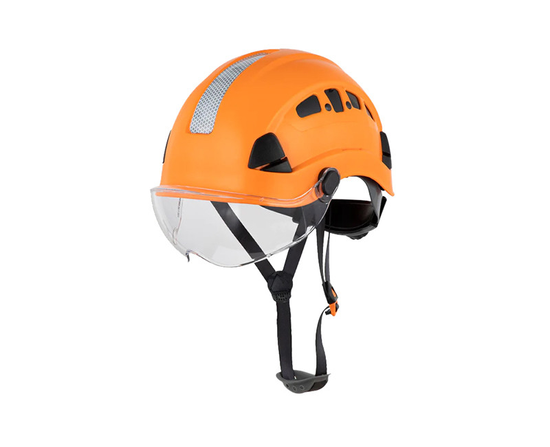 H1-CH Type 1 Class C Safety Helmet w/Chin Cup, Vented, Slotted, 6-PT Ratchet Suspension, Hi-Viz Decals, ABS/Polycarbonate Shell, EPS Foam Interior, One Size Fits Most, Adjustable 52-63 CM Circumference, Weather Resistant, (Orange)