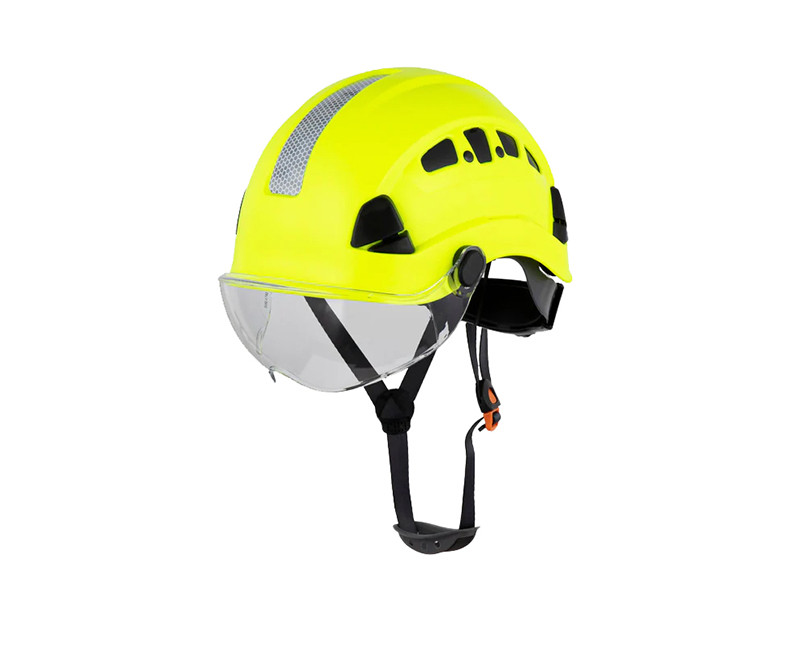 H1-CH Type 1 Class C Safety Helmet w/Chin Cup, Vented, Slotted, 6-PT Ratchet Suspension, Hi-Viz Decals, ABS/Polycarbonate Shell, EPS Foam Interior, One Size Fits Most, Adjustable 52-63 CM Circumference, Weather Resistant, (Safety Yellow)