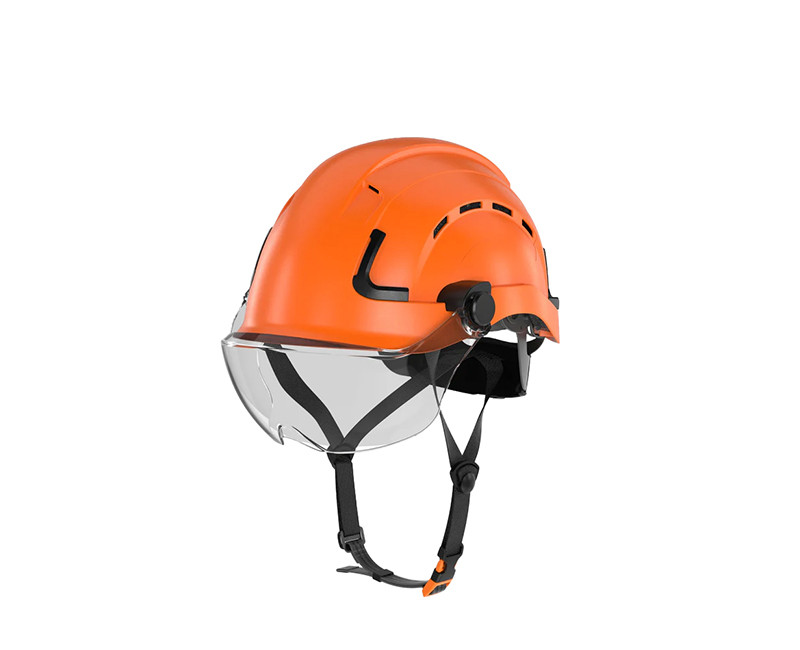 Type 2, Class C, H2-CH Safety Helmet w/Chin Strap, Vented, Slotted, Ratchet Fit Suspension, ABS/Polycarbonate Shell, EPS Foam Interior, One Size Fits Most, Adjustable 52-63 CM Circumference, Weather Resistant,Color: Orange