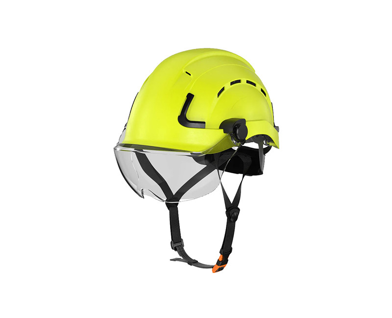 Type 2, Class C, H2-CH Safety Helmet w/Chin Strap, Vented, Slotted, Ratchet Fit Suspension, ABS/Polycarbonate Shell, EPS Foam Interior, One Size Fits Most, Adjustable 52-63 CM Circumference, Weather Resistant, Color: Safety Yellow