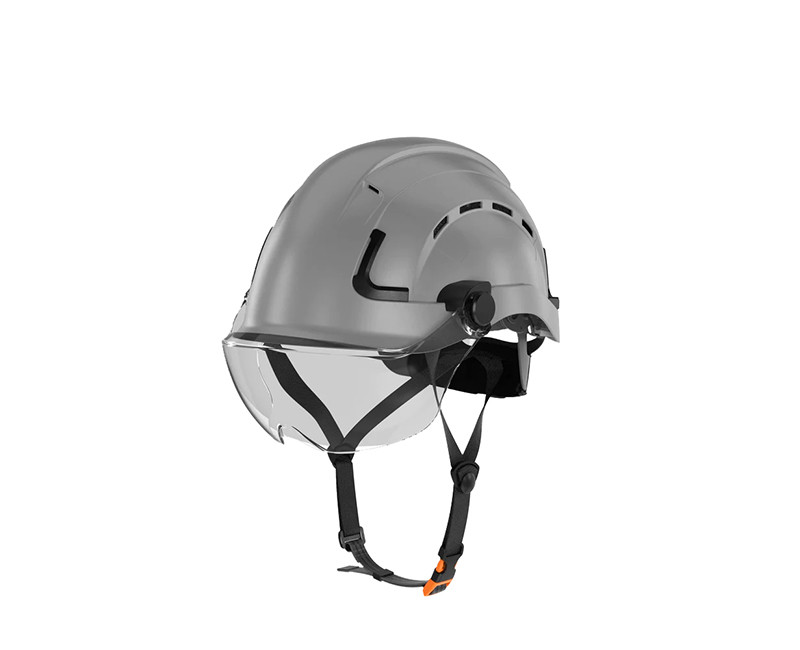 Type 2, Class C, H2-CH Safety Helmet w/Chin Strap, Vented, Slotted, Ratchet Fit Suspension, ABS/Polycarbonate Shell, EPS Foam Interior, One Size Fits Most, Adjustable 52-63 CM Circumference, Weather Resistant, Color: Battleship Gray