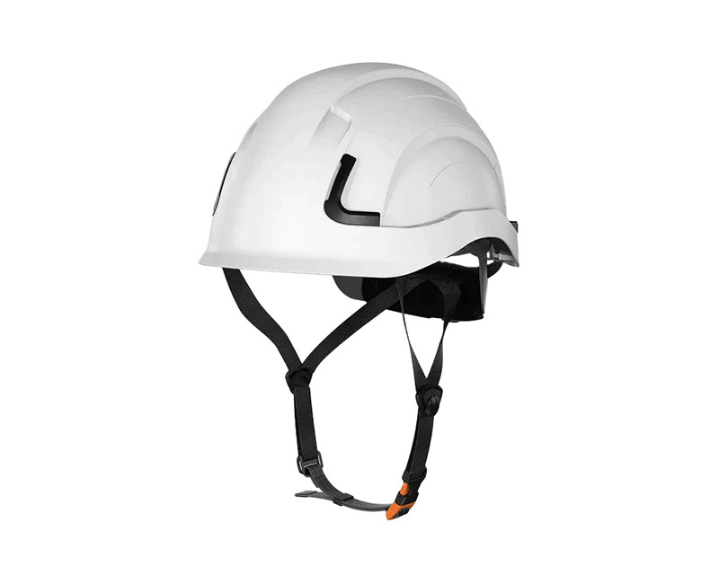 Type 2, Class E, H2-EH Safety Helmet w/Chin Strap, Non-Vented, Slotted, Ratchet Fit Suspension, ABS/Polycarbonate Shell, EPS Foam Interior, One Size Fits Most, Adjustable 52-63 CM Circumference, Weather Resistant, Color: White