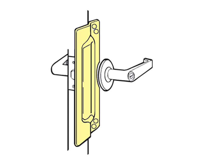 3" X 11" Brass Plated Latch Protector For Out-Swinging Door