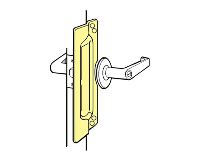 3" X 11 " Duro Coated Latch Protector For Out-Swinging Door