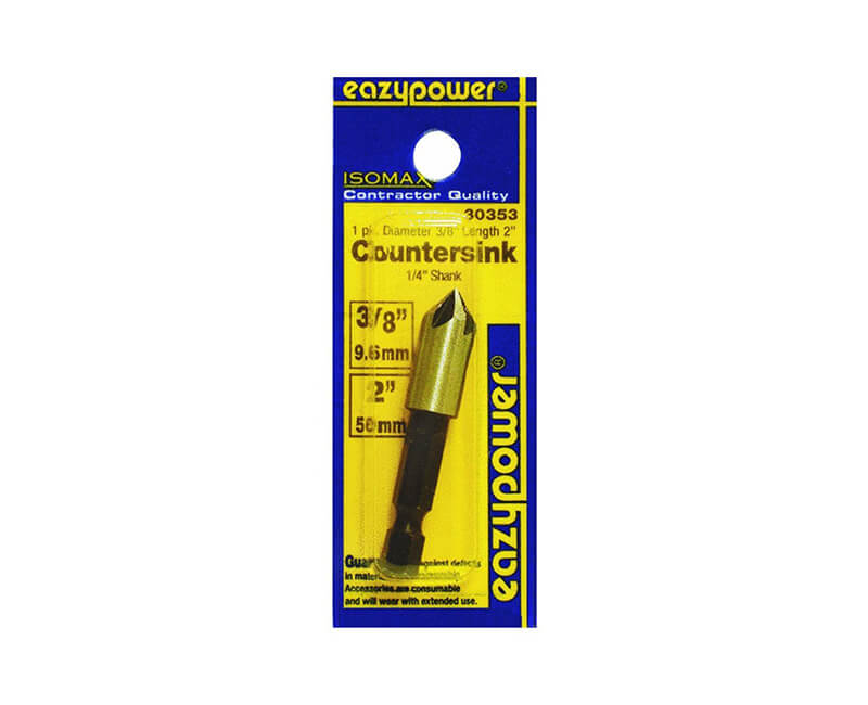 3/8" Countersink With 1/4" Hex Shank - Carded