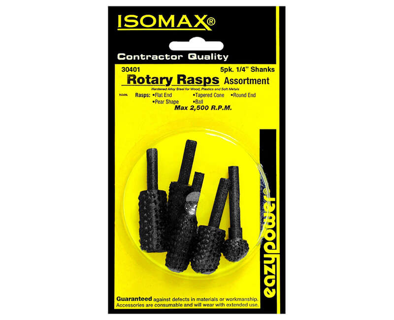 5 PC. Wood Rasp Set - 1/4" Shank