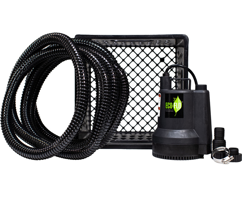 1/4 HP SUBMERSIBLE UTILITY PUMP KIT INCLUDES 10' CORD, 18' 1" DISCHARGE HOSE, 1" TO 1-1/4" HOSE ADAPTER, GARDEN HOSE ADAPTER, HOSE CLAMP, PLASTIC BASIN/STORAGE CRATE
