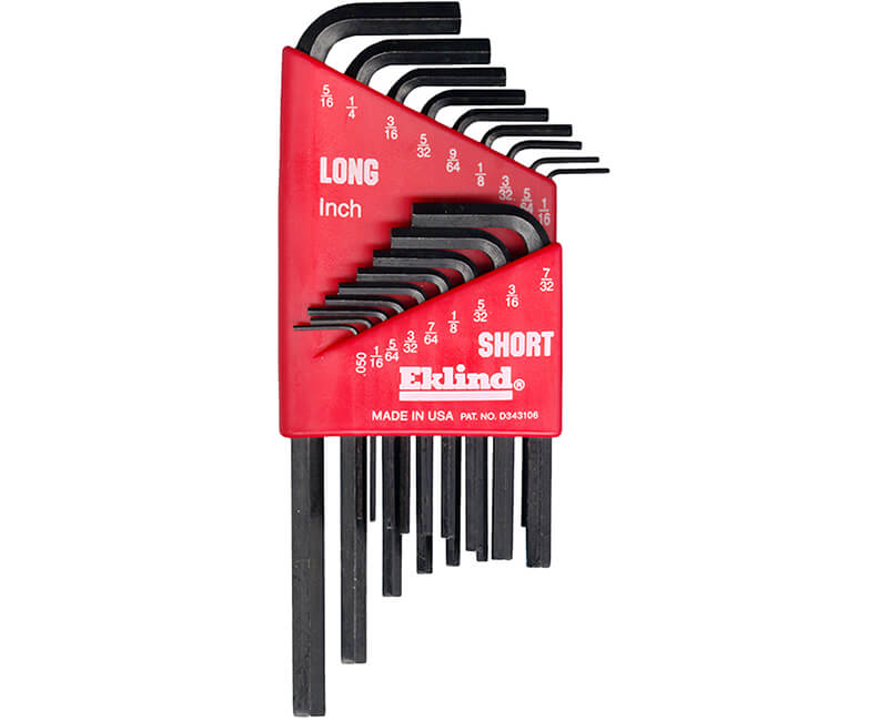 18 PC. Short And Long Hex L-Key Sets - .05" to 5/16"