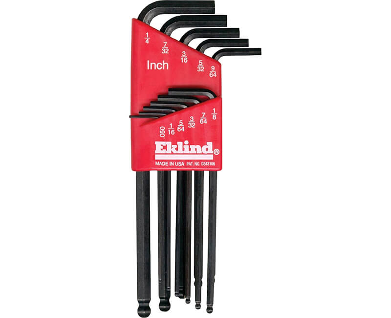 11 PC. Long Ball Hex L-Key Sets - .05" to 1/4"