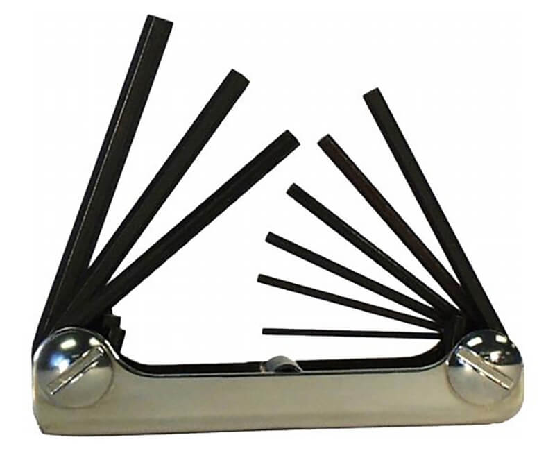 9 PC. Folding Hex Key Set - .05" to 3/16"