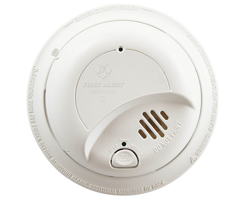 HARDWIRED SMOKE ALARM WITH REPLACEABLE BATTERY BACKUP 9V