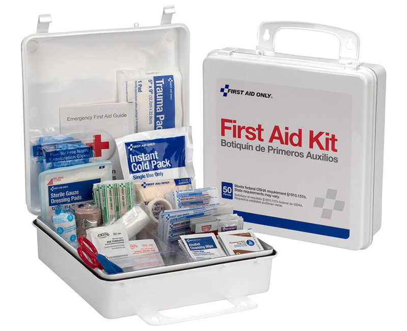 50 PERSON OSHA FIRST AID KIT, PLASTIC CASE