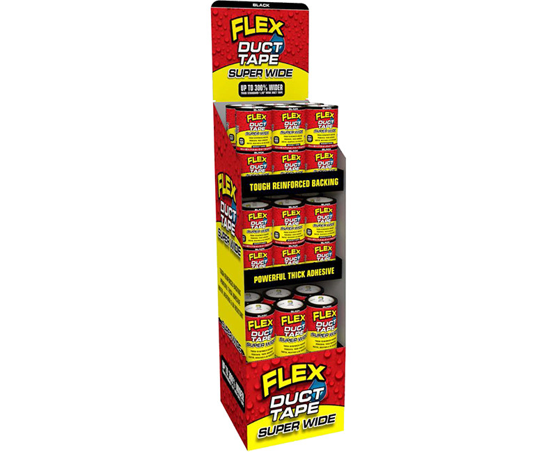 SUPER WIDE FLEX DUCT TAPE BLACK MIXED SKINNY TOWER 30 COUNT