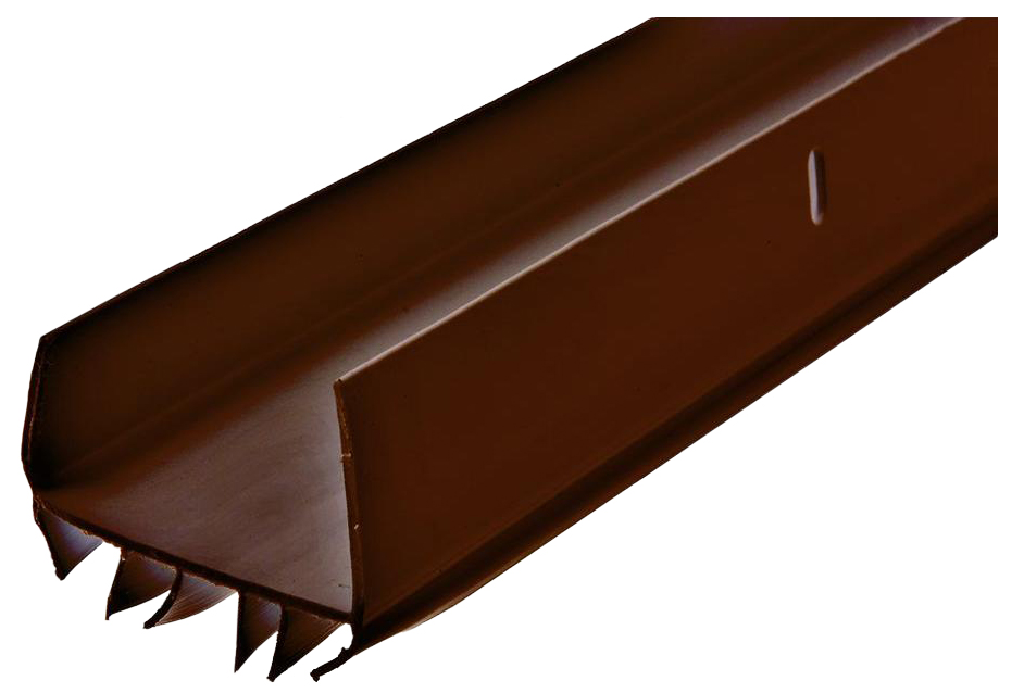 1-3/4" Brown U-Shaped Slide-On Vinyl Door Bottom Metal/Wood Doors