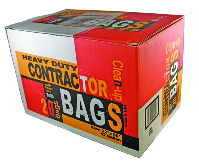 3 Mil Contractor Bags 42 Gal 32 x 50 - 20 Ct. Boxed