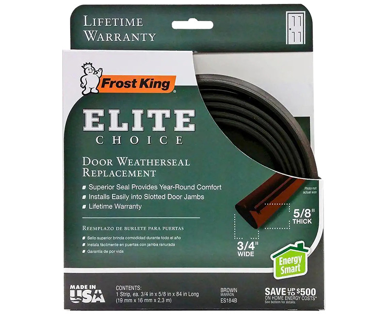 3/4" x 1/2" x 81" Brown Elite Lifetime Door Weatherseal Replacement