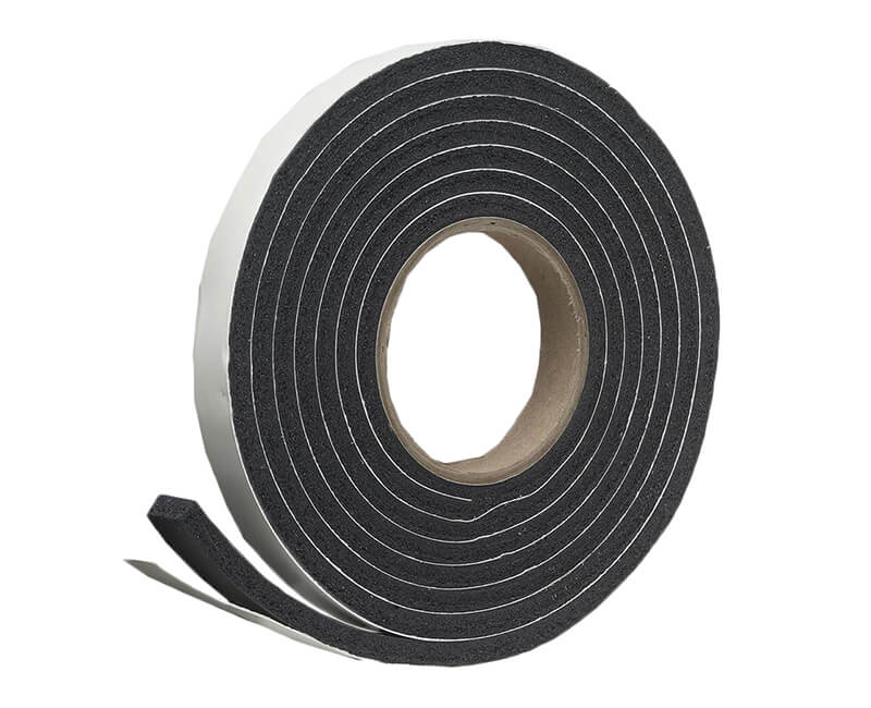 3/8" X 3/16" X 10' Sponge Rubber Tape - Black