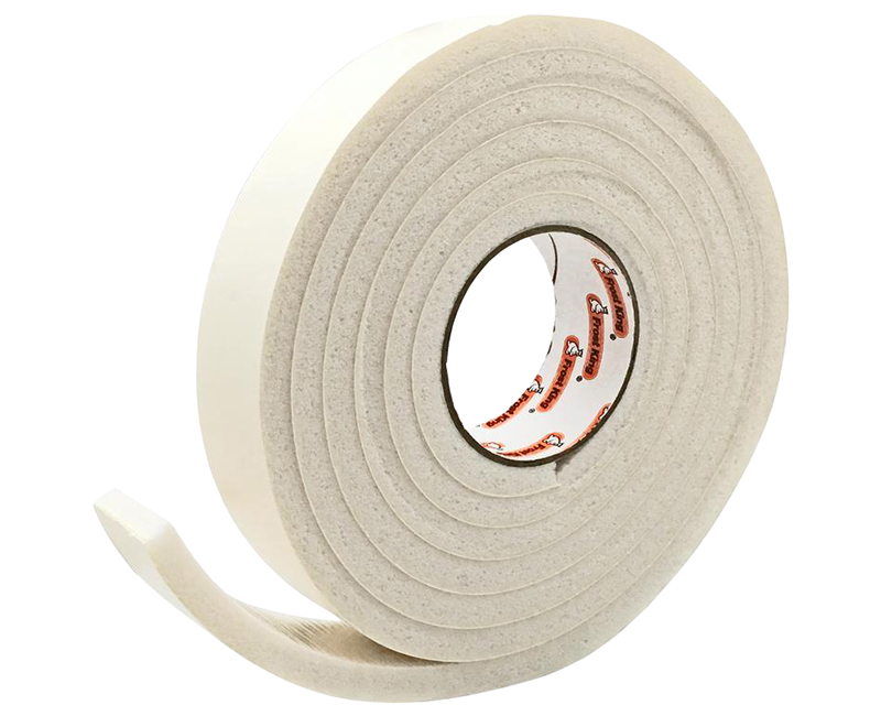 1-1/4" x 7/16" x 10' White Sponge Rubber Tape